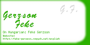 gerzson feke business card